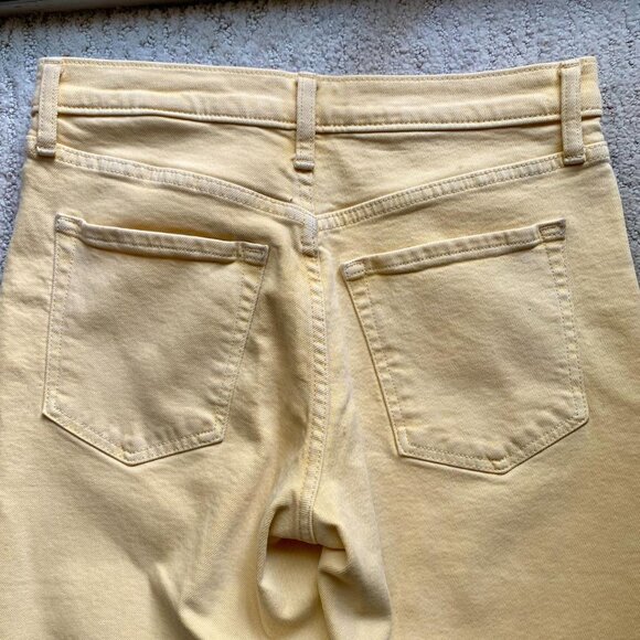 Banana Republic Pastel Yellow High-Rise Straight Ankle Cut Premium Denim Jeans - Picture 5 of 9